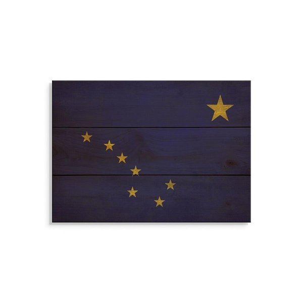 Wile E. Wood 15 x 11 in. Alaska State Flag Wood Art FLAK-1511